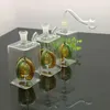 Glass Pipes Smoking blown hookah Manufacture Hand-blown bongs Square tube round belly four claw glass hookah kettle