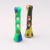 mini colorido barato protable silicone tabaco seco erva tubo de mão com tubo de vidro mini tubo de filtro de cigarro de vidro para fumar