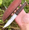 Survival Straight Knife D2 Mirror Polish Drop Point Blade Full Tang G10 Handle Fixed Blades Knives With Leather Sheath