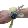 Buquê de flores de pulso de casamento Bouquets de pulso de noiva Irmãs de dama de honra Noiva de seda artificial flores de pulso para decoração de casamento 5 cores