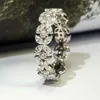 Choucong New Arrival Luksusowy Biżuteria 925 Sterling Silver Marquise White Topaz CZ Diament Płatek Kobiety Ślub Kwiat Band Ring Dla Lovers Prezent