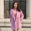 Manteau en laine femme 2018 hiver nouvelle version coréenne du manteau en laine épais moyen et long élégant