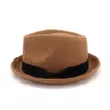 Chapeau de tarte de porc en feutre de 2020 en feutre de laine avec design de haute couture Protection UV adultes en chapeaux formelle femmes rouler brim-nœud bow-noeud jazz trilby casquette