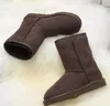 Winter Women's Cow Split Snow Boot Women Fashion Genuine Leather Knee Boots Size US 4--US 14