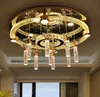 Luxury living room crystal Chandeliers lamp round rectangle LED Ceiling Lights personality originality modern dining room LLFA