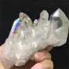 950g Groothandel Angel Aura Quartz Crystal Point Cluster AKA Rainbow / Opal Aura Willekeurige Maat Onregelmatige Titanium Coated Raw Gemstone Specimen