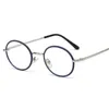 Rétro rond en métal plat plaine lunettes Gafas lunettes lunettes denim bordure lunettes #4185