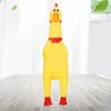 Animali domestici Giocattoli per cani Screaming Chicken Squeeze Sound Toy Cani Super durevole Divertente Squeaky Yellow Rubber Chicken Dog Chew Giocattolo creativo BH2384 CY