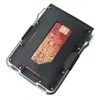 Mode RFID aluminium metall äkta läder bifold plånböcker för män kvinnor id bank kort hållare smal framfickan plånbok kort case1343621
