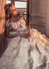 Julia Kontogruni Vintage Wedding Dresses Off The Shoulder Lace 3D Floral Appliqued Luxury Country Wedding Dress Feather Bridal Gowns 4315