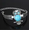 European and American Retro Bracelet Female Owl Loose Stone Diamond Antique Silver National Wind Carved Wrist Jewelry Fashion