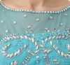 Modest Blue Homecoming Short Prom dresses Beaded Top Jewel Strapless Backless Mini Party Cocktail Dress For Girls SH0045