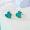 Fashion 10mm 13mm Handmade Druzy Trendy Jewelry Womens Simple Gold Filled Round Heart Hexagon Drusy Wholesaling Resin Stone Stud Earring