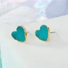 Fashion 10mm 13mm Handmade Druzy Trendy Jewelry Womens Simple Gold Filled Round Heart Hexagon Drusy Wholesaling Resin Stone Stud Earring