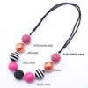 Più nuovo Hot Pink Kid Chunky Collana Fashion Adjusted Corda Bubblegum Chunky Bead Collana Ragazza Gioielli per bambini