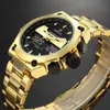 Reloj Hombre GOLDENHOUR Luxury Gold Men Watch erkek kol saati Automatic Week Display Analog Fashion Male Clock Relogio Masculino271t