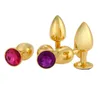 Yuelv ouro metal anal brinquedos butt plug aço inoxidável diamante anal plug banhado ânus inserção rolha adulto brinquedos sexuais para mulheres men2335593