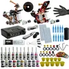 Professionell Tattoo Kit Tattoo Machine Kit Rotary Machine Guns 20 Bläck Set Strömförsörjning Komplett Tatuering Set för Starter Nybörjare