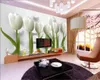 beibehang wallpaper 3d on the wall Custom wall sticker wallpaper romantic white tulip background wall wallpaper for walls 3 d