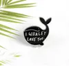 Cartoon Whale Enamel Pins Quote I Whaley Love You Odznaki Broszki Dla Dziewczyny Ubrania Kapelusz Torba Lapel Pins Miłość Miłość Biżuteria Kobiety Prezent GD172