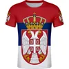 SERBIEN männliches T-Shirt DIY kostenlos nach Maß Name Nummer Srbija SRB T-Shirt Srpski Nation Flagge Serbien College Print Logo Kleidung