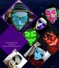 Gloeiende masker koude licht V-masker Masker Bar KTV Fancy Dress Party Halloween Performance Atmosphere LED-masker