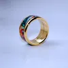18K Gold plattiert Emaille Band Rings Designer Ring Mode Hochzeit Schmuck für Liebhaber