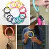 Pulseira de silicone keychain festa festa keyring pulseira livre sua mão diy chaveiros carro chave moda mulheres homens braceletes pulseiras