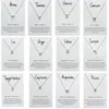 DHL Fashion Jewelry 12 Zodiac Signs Letter Pendants Necklace Women Ladies Chokers Long Sweater Chain Mix Aquarius to Capricorn