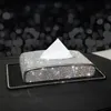 Strass-Auto-Gewebebox Bling Diamond Crystal Auto Gewebehalter Auto Styling Diamante Blockpapierabdeckung für Frauen243p