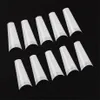 500pcsbag 10 storlekar Ballerina Nail Tips French Coffin Fake Half Cover Nails Clear Natural Flat Shape Nails False Nails7451486