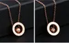 Roue de bonheur Colliers de pendentif zircon gâteau numérique romain rose or charmant accessoires de créateurs femmes filles acier inoxydable J6774174