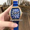 New Saratoge Yachting Rose Gold Case V45 SC DT Yachting 5N Blue Dial Automatic Mens Watch Wide Leather Strap Watches Hello_Watch 6 Color