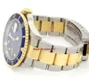 Christmas gift Mens watch BLUE SUB 16613 STEEL 18K YELLOW GOLD TWO TONE203A