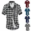 2019 neue mode herren sommer casual dress shirt herren plaid kurzarm shirts tops männer kurzarm casua hemd m-3xl