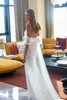 2020 Elihav Sasson Vestidos de novia con abertura larga Ilusión de cuentas Vestido de novia de sirena sexy con hombros descubiertos Vestidos de boda en la playa D9146486