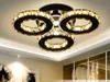 Moderna Crystal Ringar Taklampor Lampa Tak Armatur Plauonner för vardagsrum LED LUSTRES Inomhus Heminredning Ljus Myy