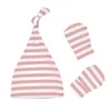 Neonato neonato annodato cappello guanto set bambino neonati cotone cappelli berretto guanti bambini cappello + guanti 2 pezzi set 15302