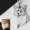 Fashion-S925 argento personalizzato cane e gatto foto animale domestico collana nome pendente collana di gioielli ombra orsacchiotto regalo souvenir regalo