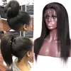 African American Yaki Straight 360 Lace Front Wig 130% Remy Brasilianska Human Hairs Lätta Kinky Paryker Förplockad för svarta kvinnor