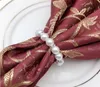 Perles blanches ronds de serviette boucle de serviette de mariage pour la réception de mariage décorations de Table de fête fournitures SN2164