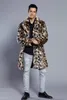 Mode Männer Winter Faux Pelz Jacke Druck Leopard Langarm Revers Kragen Dicke Warme Mode Mann Mantel Lang Plus Größe 3XL Heißer Verkauf