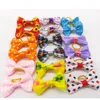 Wholesale!!Dot Hair Bows with Rubber Bands Pet Hair Bows Cat Puppy Grooming Accessories Assorted Color