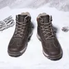 Bottes de neige chaudes pour hommes, grandes bottes d'hiver en velours rembourrées, chaussures montantes en coton, imperméables, antidérapantes, courtes, classiques