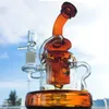 Heavy Base Klein Recycler Bongs Tornado Glass Bong Showerhead Perc Oil Dab Rigs Blue Green Amber Water Pipes With Bowl