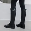 Heta försäljning- Läderkvinnor Stövlar Ridning Stövlar Knee High Boot Cow Leather Winter Shoes For Women Big Size Knight Boots ZY597