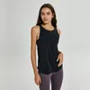 Toptan yoga Yelek T-Shirt LU-59 Katı Renkler Kadın Moda Açık Yoga Tankları Spor Koşu Spor Giyim Tops