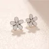 Wholesale-Daisy Flower Stud Earrings for Pandora Real 925 Sterling Silver High Quality Ladies Birthday Gift Stud Earrings