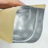 Alta qualidade multi tamanhos 100pcs erva chá varejo zip lock saco de armazenamento reclosable papel kraft stand up malotes