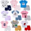 Neonato neonato Bambini Neonate Vestiti senza maniche Pagliaccetto in cotone tuta Outfit 2 pezzi / set Top e pantaloni Baby Boy vestiti